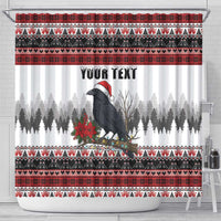 F Caw F Christmas Raven Personalized Shower Curtain Holiday Crow Festive - Wonder Print Shop