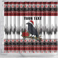 F Caw F Christmas Raven Personalized Shower Curtain Holiday Crow Festive - Wonder Print Shop