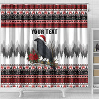 F Caw F Christmas Raven Personalized Shower Curtain Holiday Crow Festive - Wonder Print Shop