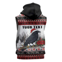 F Caw F Christmas Raven Personalized Sleeveless Zip Hoodie Holiday Crow Festive - Wonder Print Shop