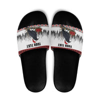F Caw F Christmas Raven Personalized Slide Sandals Holiday Crow Festive - Wonder Print Shop