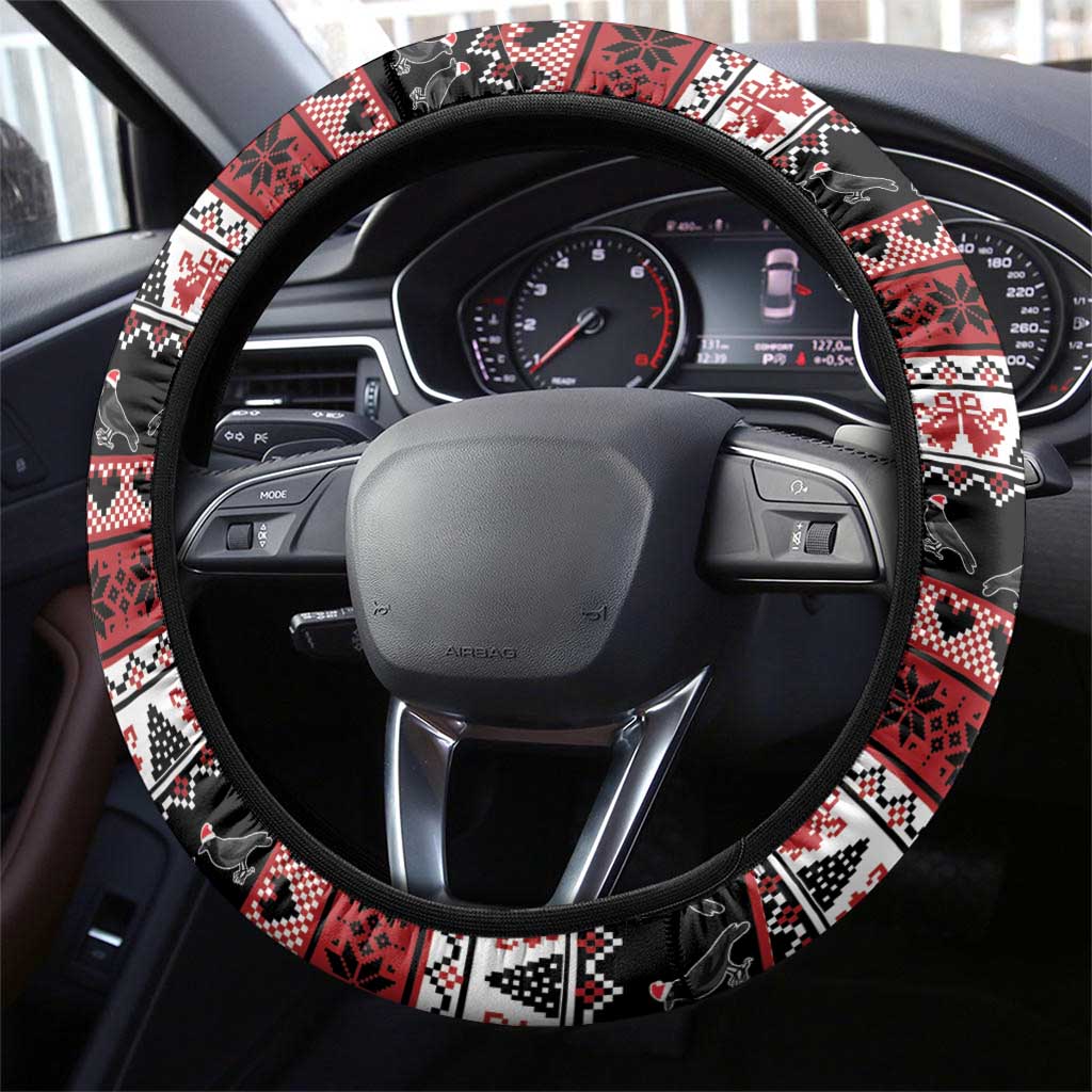 F Caw F Christmas Raven Steering Wheel Cover Holiday Crow Festive - Wonder Print Shop