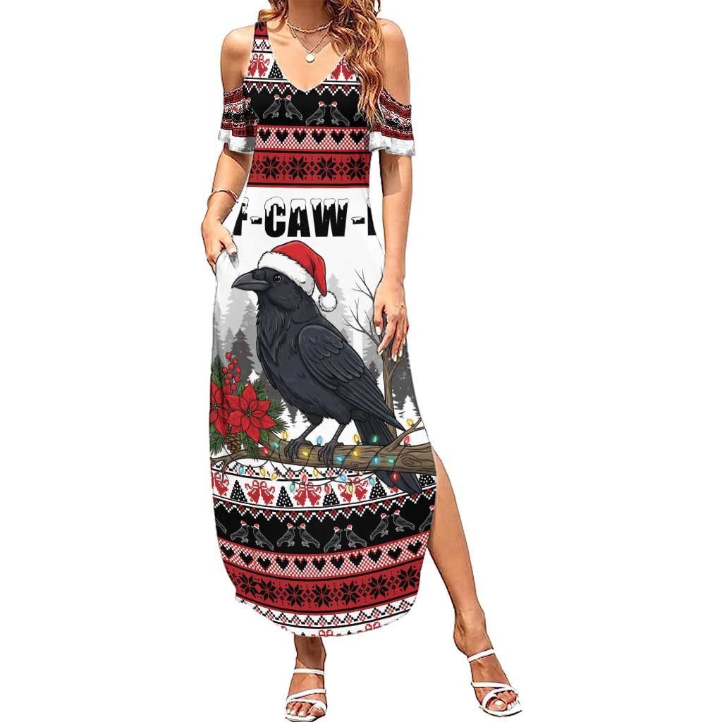 F Caw F Christmas Raven Personalized Summer Maxi Dress Holiday Crow Festive - Wonder Print Shop