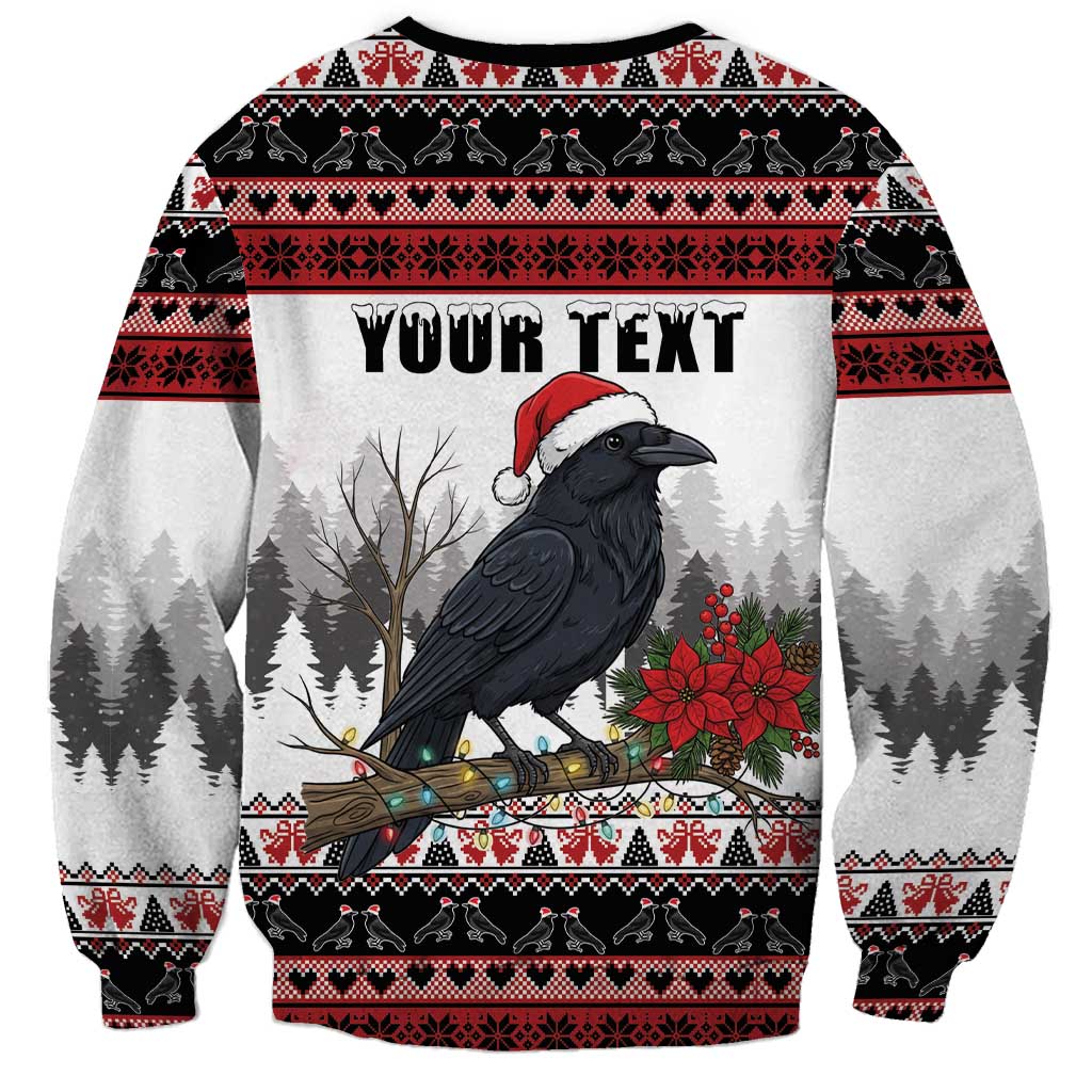 F Caw F Christmas Raven Personalized Sweatshirt Holiday Crow Festive - Wonder Print Shop