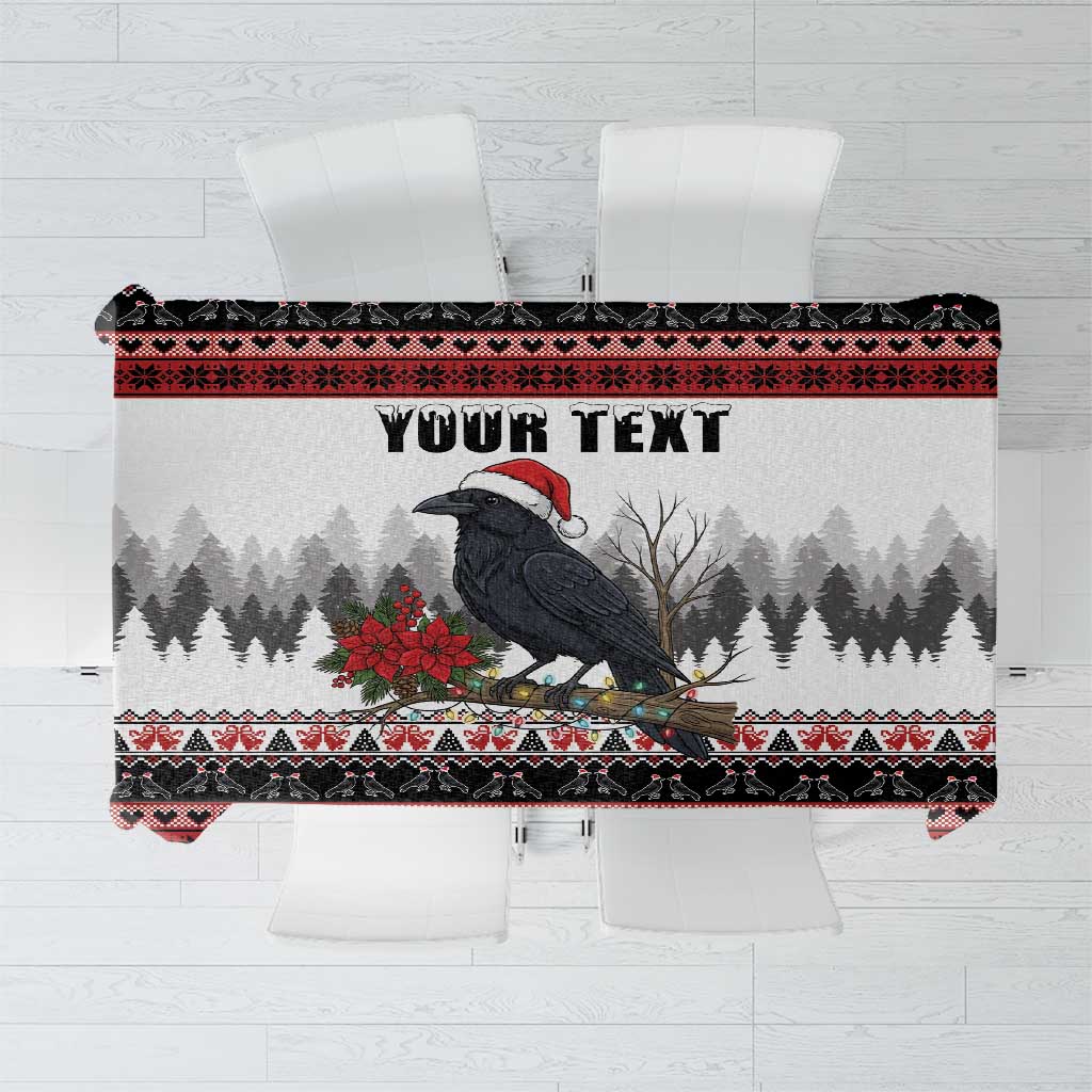 F Caw F Christmas Raven Personalized Tablecloth Holiday Crow Festive - Wonder Print Shop