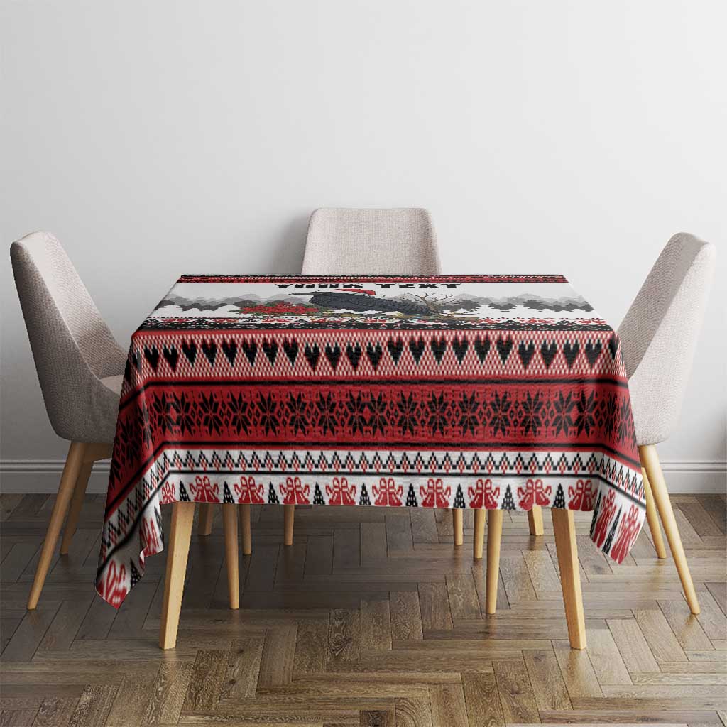 F Caw F Christmas Raven Personalized Tablecloth Holiday Crow Festive - Wonder Print Shop
