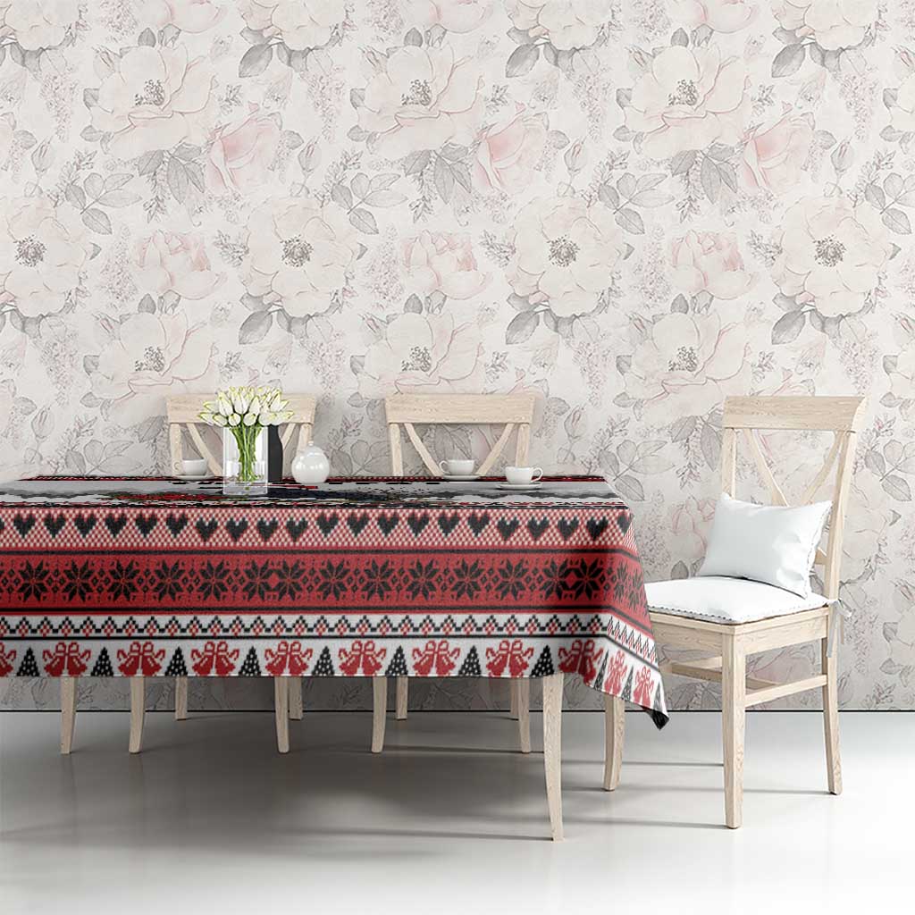 F Caw F Christmas Raven Personalized Tablecloth Holiday Crow Festive - Wonder Print Shop