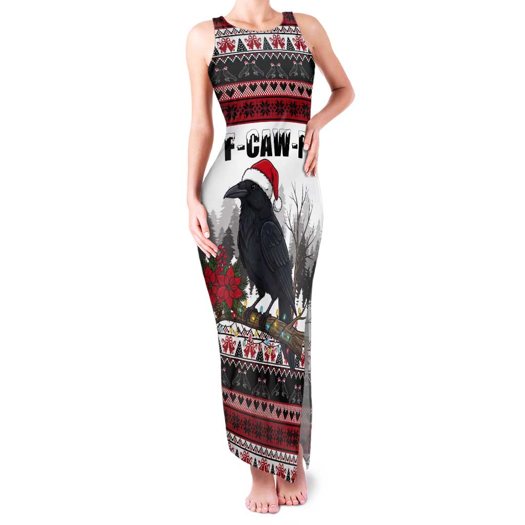 F Caw F Christmas Raven Personalized Tank Maxi Dress Holiday Crow Festive - Wonder Print Shop