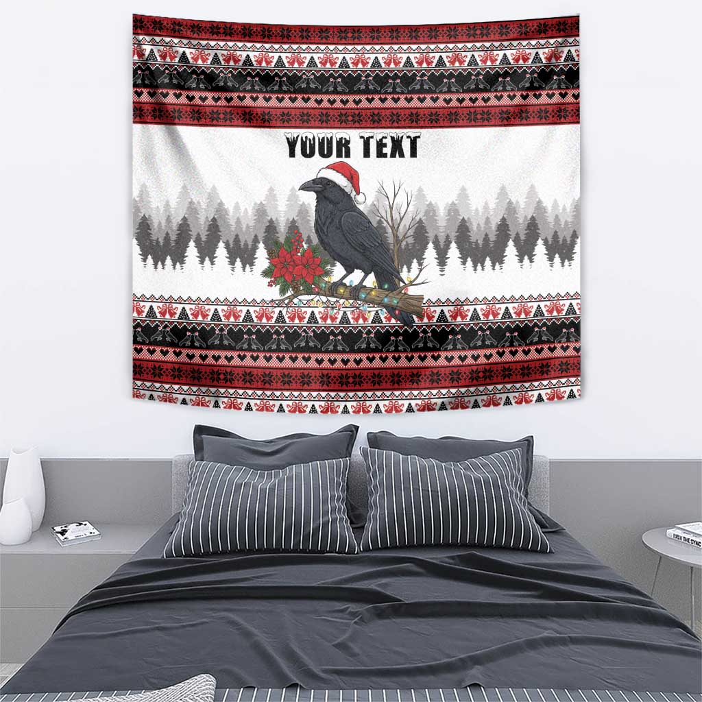 F Caw F Christmas Raven Personalized Tapestry Holiday Crow Festive - Wonder Print Shop