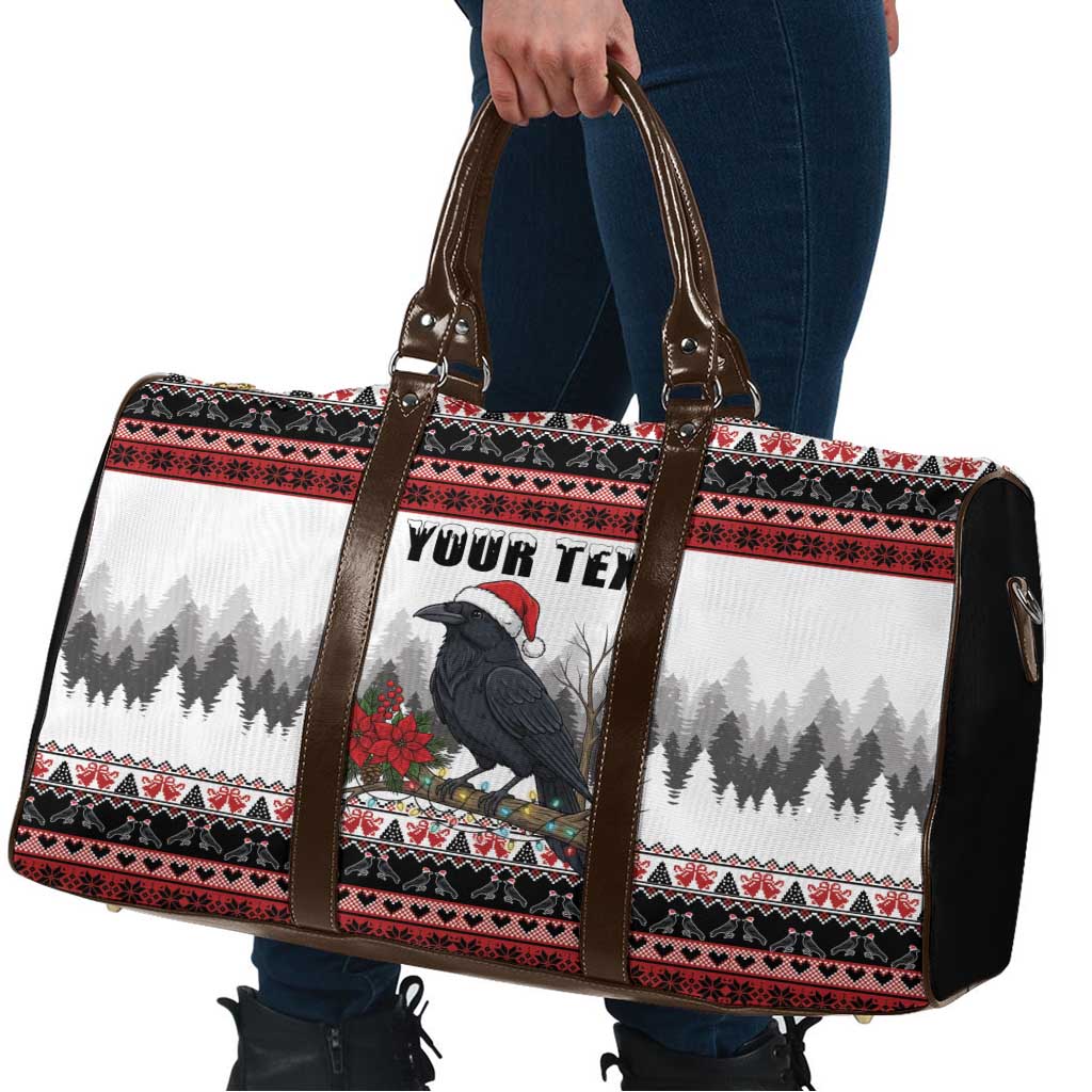 F Caw F Christmas Raven Personalized Travel Bag Holiday Crow Festive - Wonder Print Shop