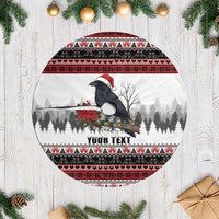 F Caw F Christmas Raven Personalized Tree Skirt Holiday Crow Festive - Wonder Print Shop
