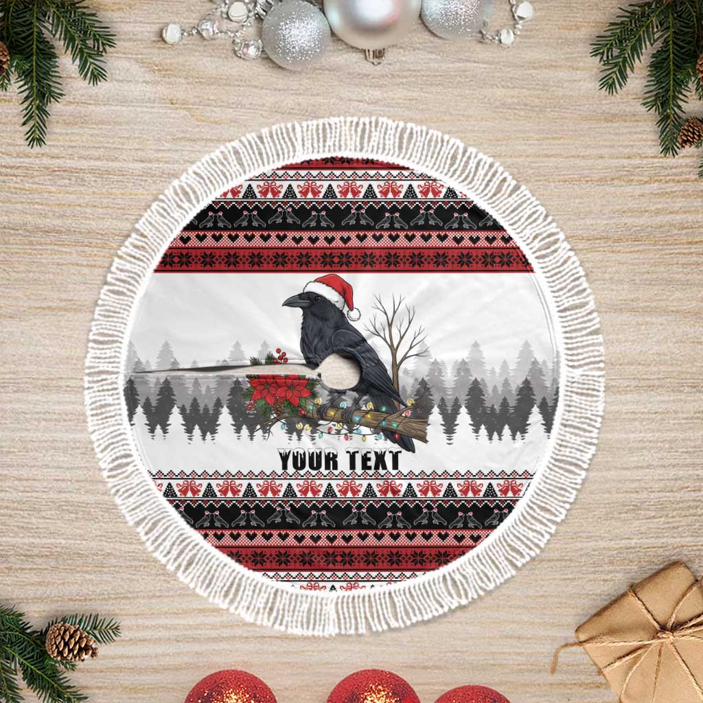 F Caw F Christmas Raven Personalized Tree Skirt Holiday Crow Festive - Wonder Print Shop