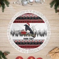 F Caw F Christmas Raven Personalized Tree Skirt Holiday Crow Festive - Wonder Print Shop