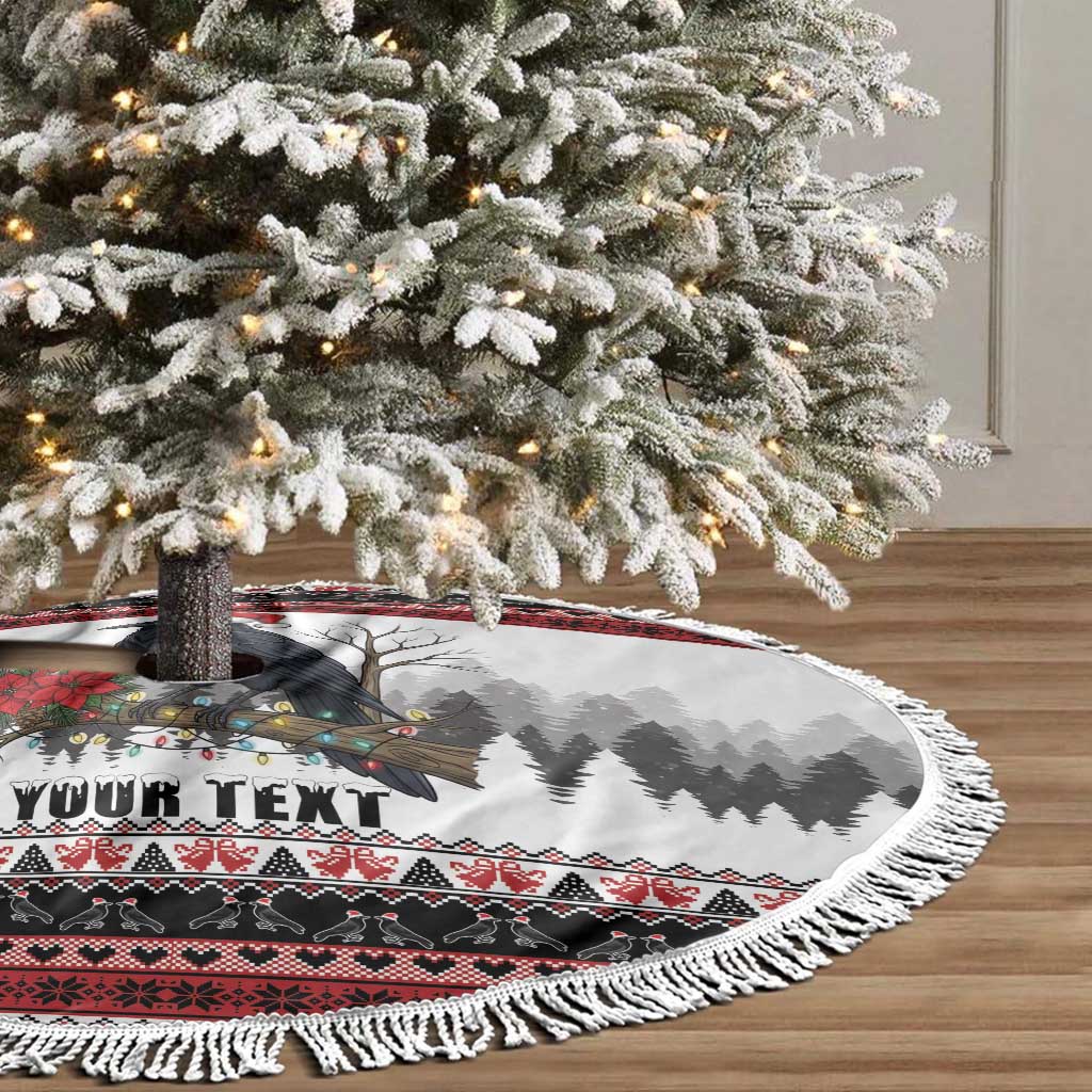 F Caw F Christmas Raven Personalized Tree Skirt Holiday Crow Festive - Wonder Print Shop