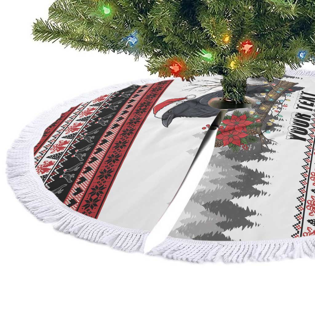 F Caw F Christmas Raven Personalized Tree Skirt Holiday Crow Festive - Wonder Print Shop