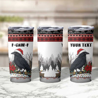 F Caw F Christmas Raven Personalized Tumbler Cup Holiday Crow Festive - Wonder Print Shop
