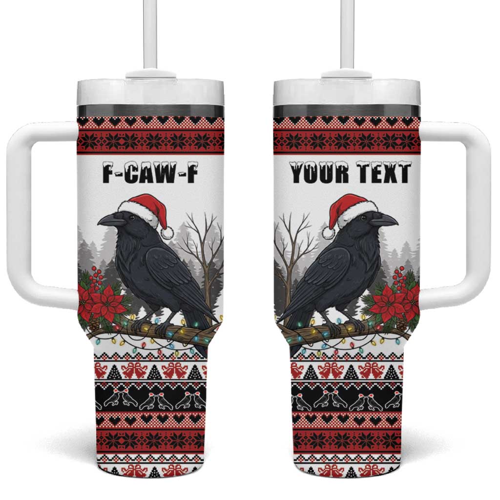 F Caw F Christmas Raven Personalized Tumbler With Handle Holiday Crow Festive - Wonder Print Shop
