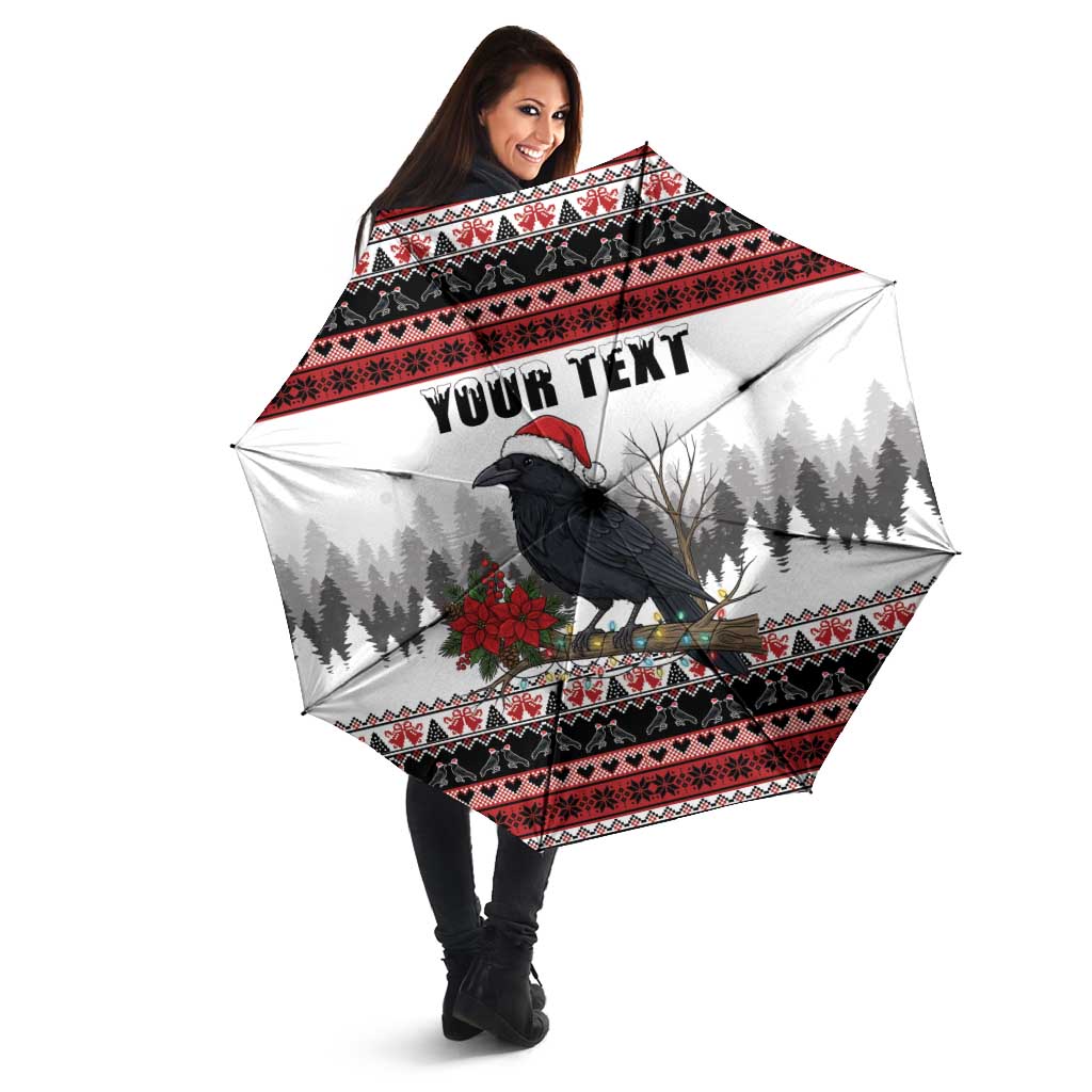 F Caw F Christmas Raven Personalized Umbrella Holiday Crow Festive - Wonder Print Shop