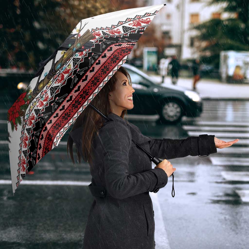 F Caw F Christmas Raven Personalized Umbrella Holiday Crow Festive - Wonder Print Shop