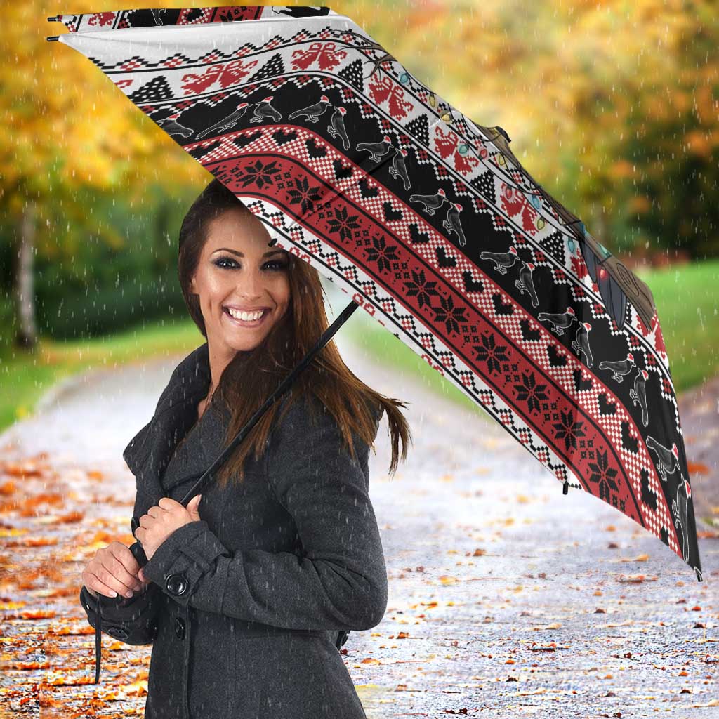 F Caw F Christmas Raven Personalized Umbrella Holiday Crow Festive - Wonder Print Shop