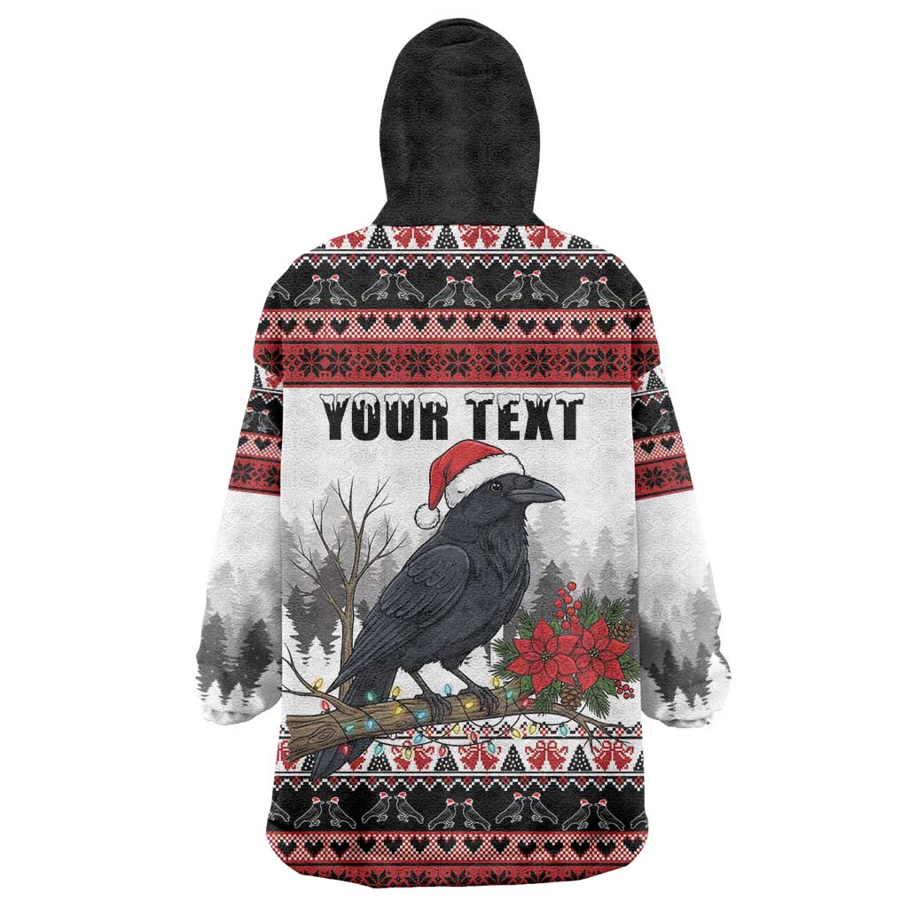F Caw F Christmas Raven Personalized Wearable Blanket Hoodie Holiday Crow Festive - Wonder Print Shop
