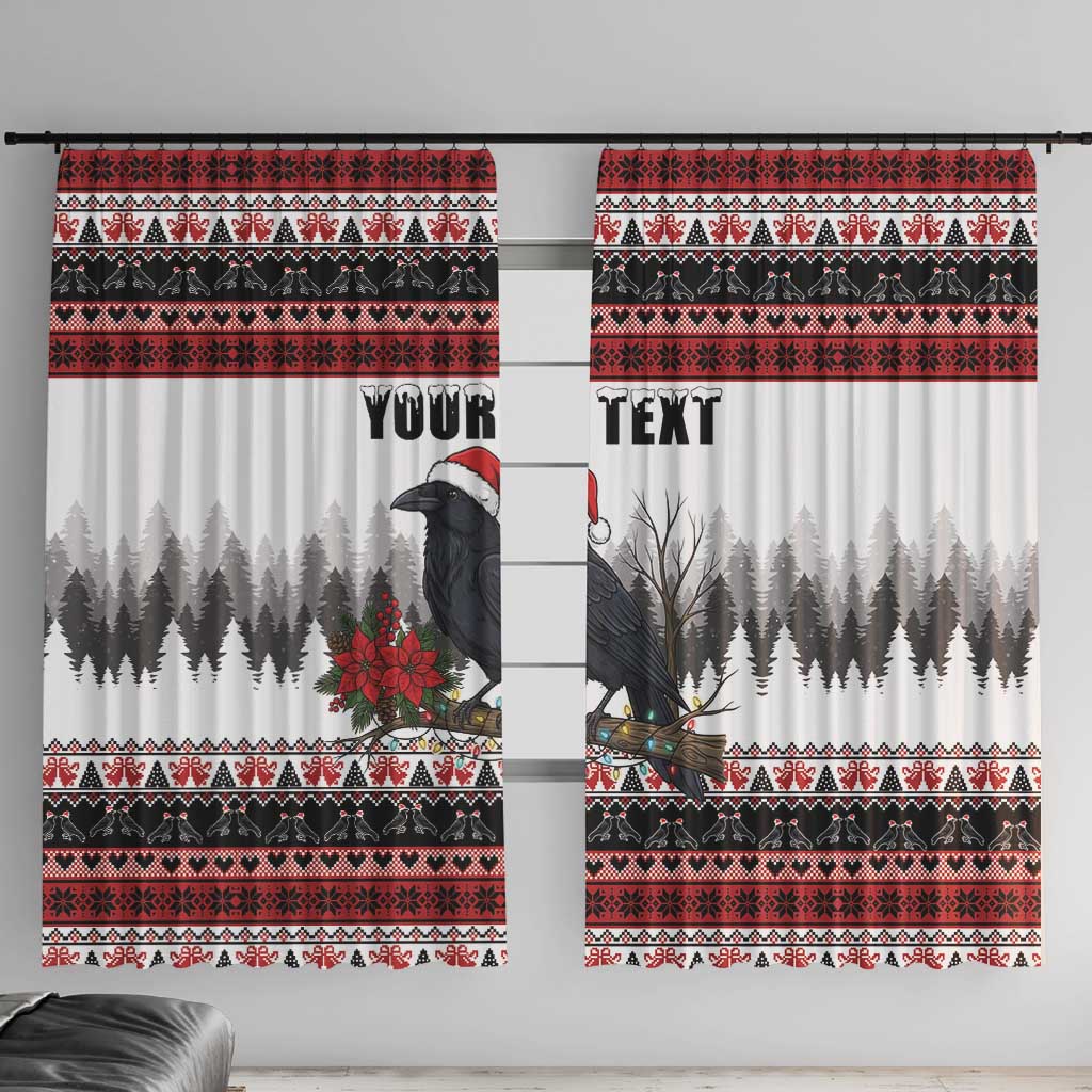 F Caw F Christmas Raven Personalized Window Curtain Holiday Crow Festive - Wonder Print Shop