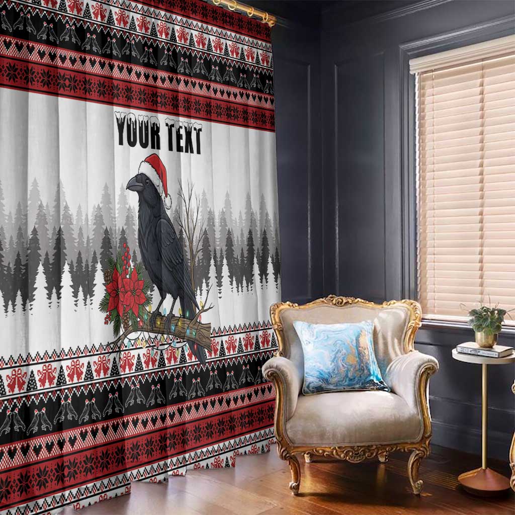 F Caw F Christmas Raven Personalized Window Curtain Holiday Crow Festive - Wonder Print Shop