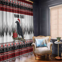 F Caw F Christmas Raven Personalized Window Curtain Holiday Crow Festive - Wonder Print Shop