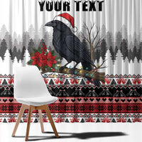 F Caw F Christmas Raven Personalized Window Curtain Holiday Crow Festive - Wonder Print Shop