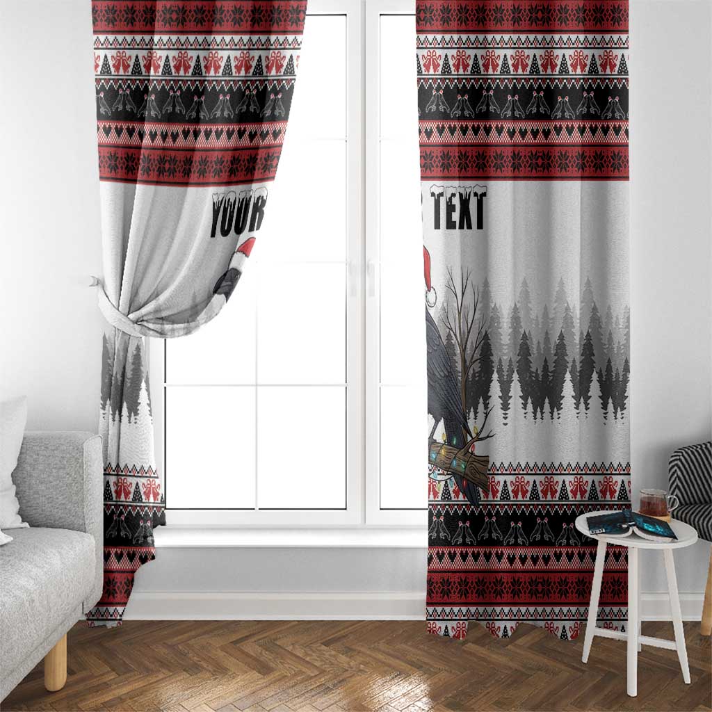 F Caw F Christmas Raven Personalized Window Curtain Holiday Crow Festive - Wonder Print Shop