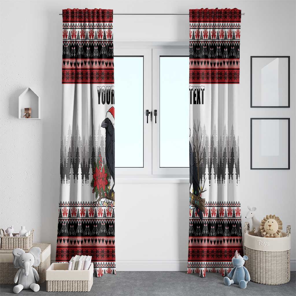 F Caw F Christmas Raven Personalized Window Curtain Holiday Crow Festive - Wonder Print Shop
