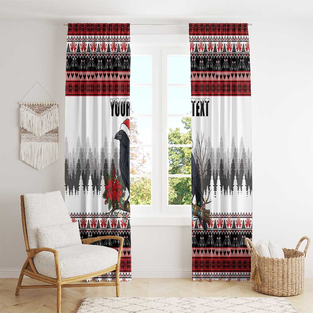 F Caw F Christmas Raven Personalized Window Curtain Holiday Crow Festive - Wonder Print Shop