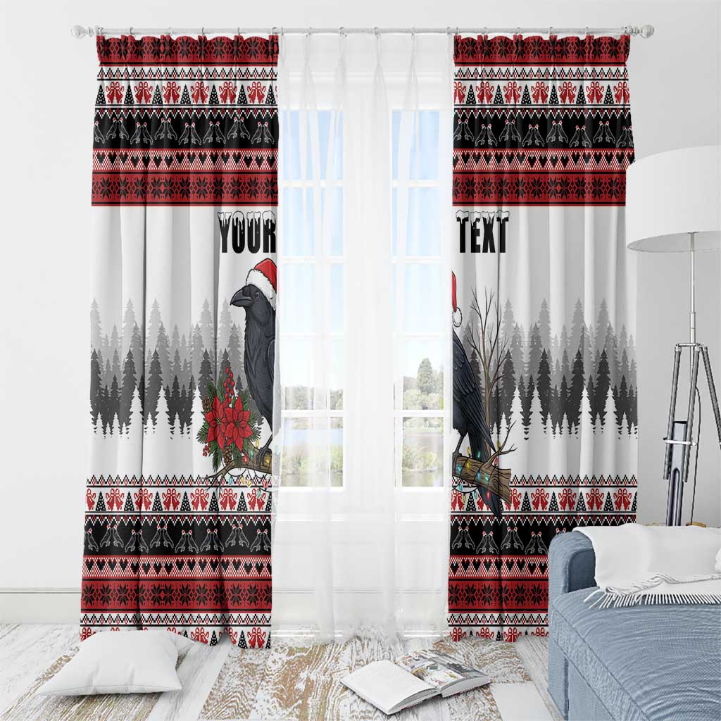 F Caw F Christmas Raven Personalized Window Curtain Holiday Crow Festive - Wonder Print Shop