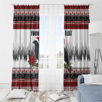 F Caw F Christmas Raven Personalized Window Curtain Holiday Crow Festive - Wonder Print Shop