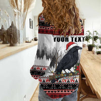 F Caw F Christmas Raven Personalized Women Casual Shirt Holiday Crow Festive - Wonder Print Shop