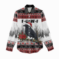 F Caw F Christmas Raven Personalized Women Casual Shirt Holiday Crow Festive - Wonder Print Shop