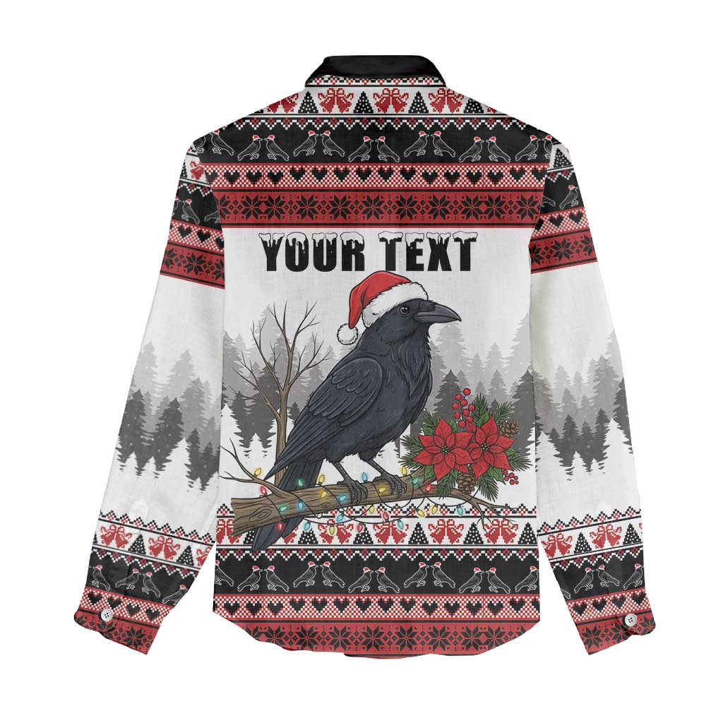 F Caw F Christmas Raven Personalized Women Casual Shirt Holiday Crow Festive - Wonder Print Shop