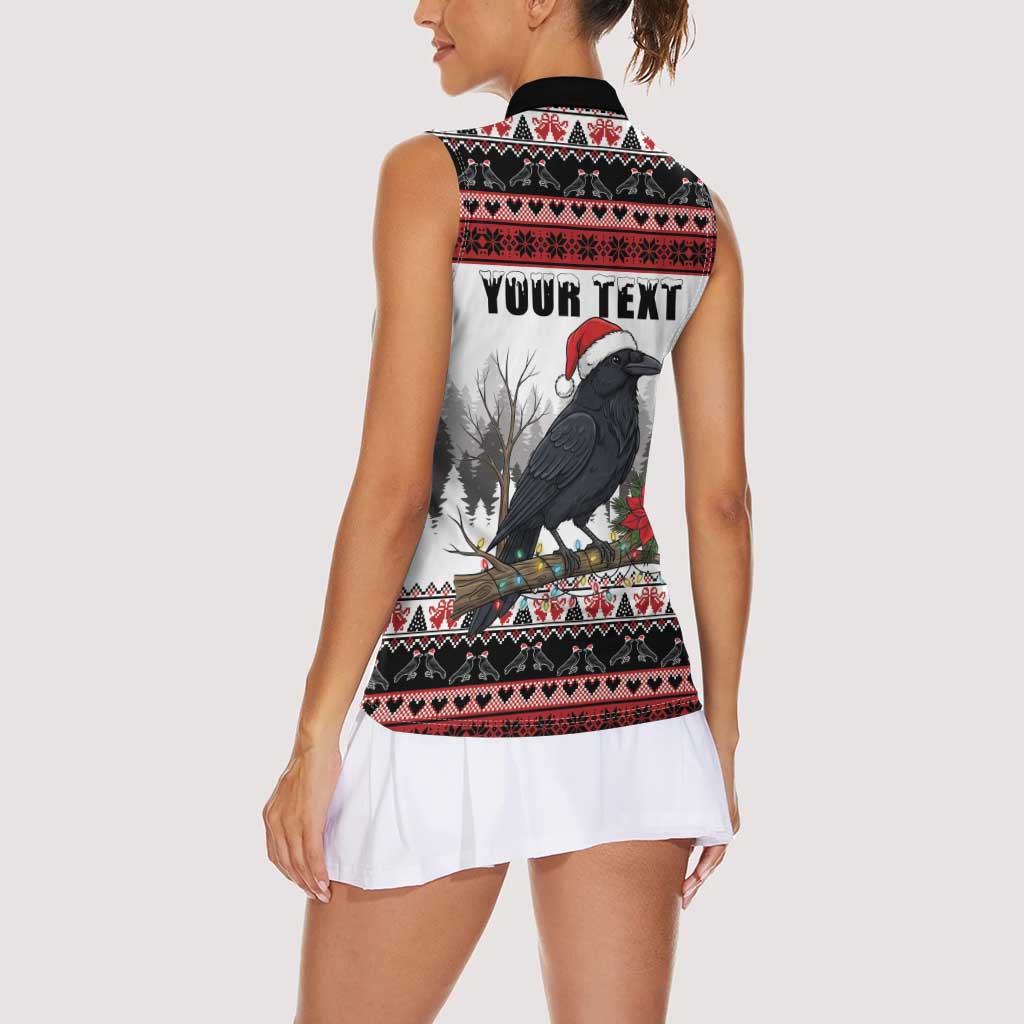 F Caw F Christmas Raven Personalized Women Sleeveless Polo Shirt Holiday Crow Festive - Wonder Print Shop