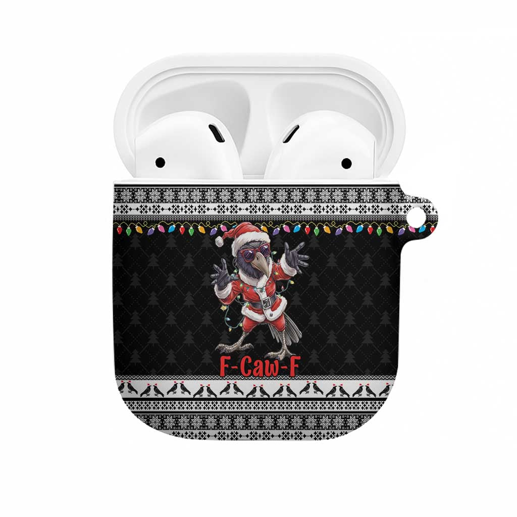 F Caw F Raven Christmas AirPods Case Funny Santa Crow - Wonder Print Shop