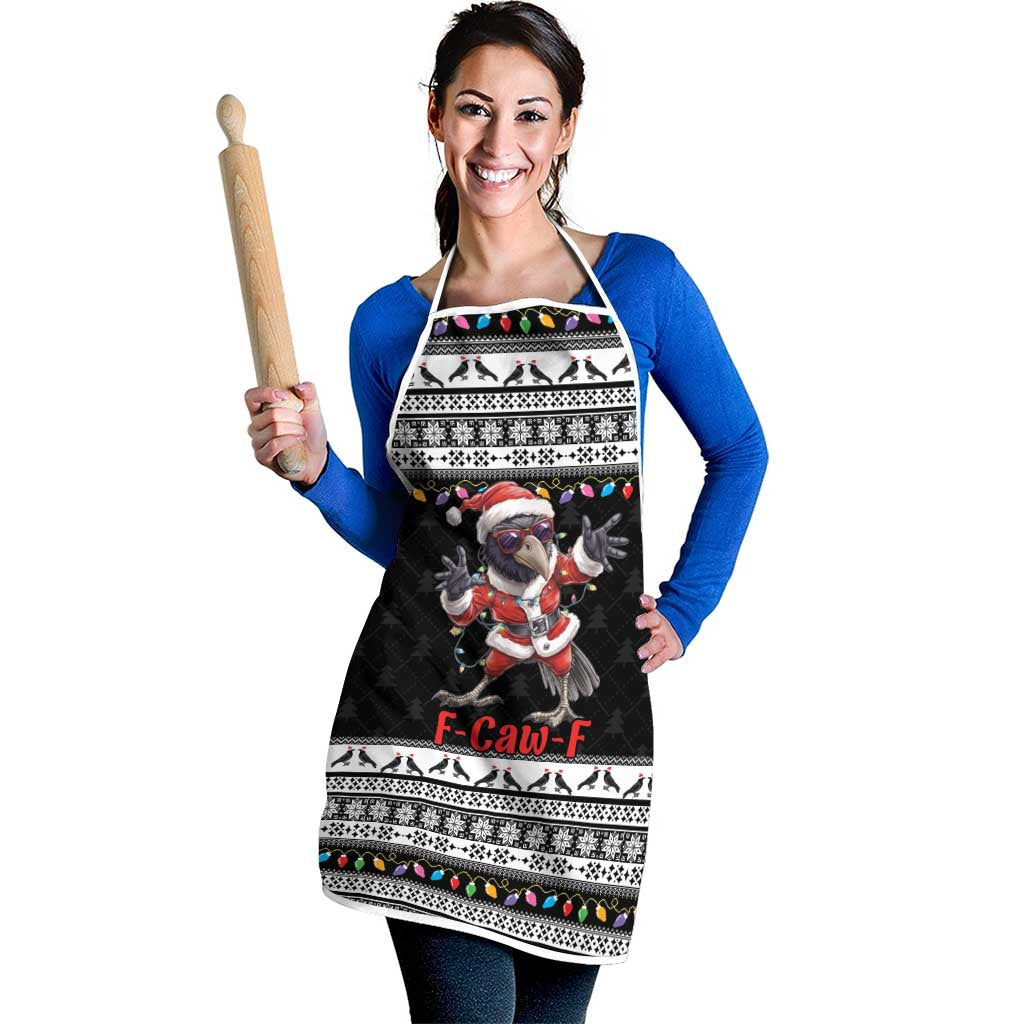 F Caw F Raven Christmas Apron Funny Santa Crow - Wonder Print Shop