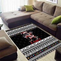 F Caw F Raven Christmas Area Rug Funny Santa Crow - Wonder Print Shop