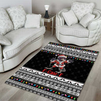 F Caw F Raven Christmas Area Rug Funny Santa Crow - Wonder Print Shop