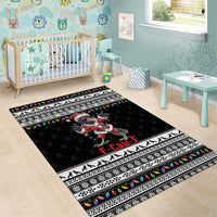 F Caw F Raven Christmas Area Rug Funny Santa Crow - Wonder Print Shop