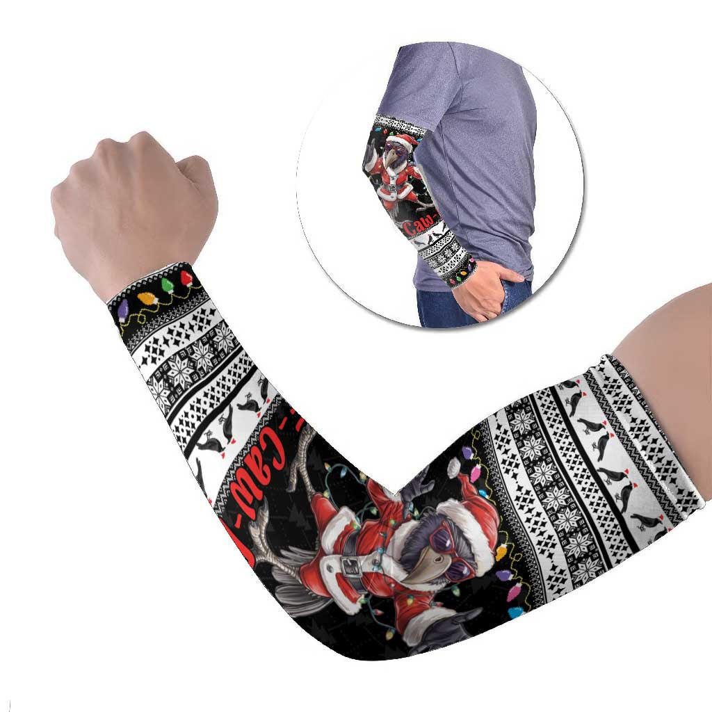F Caw F Raven Christmas Arm Sleeves Funny Santa Crow - Wonder Print Shop