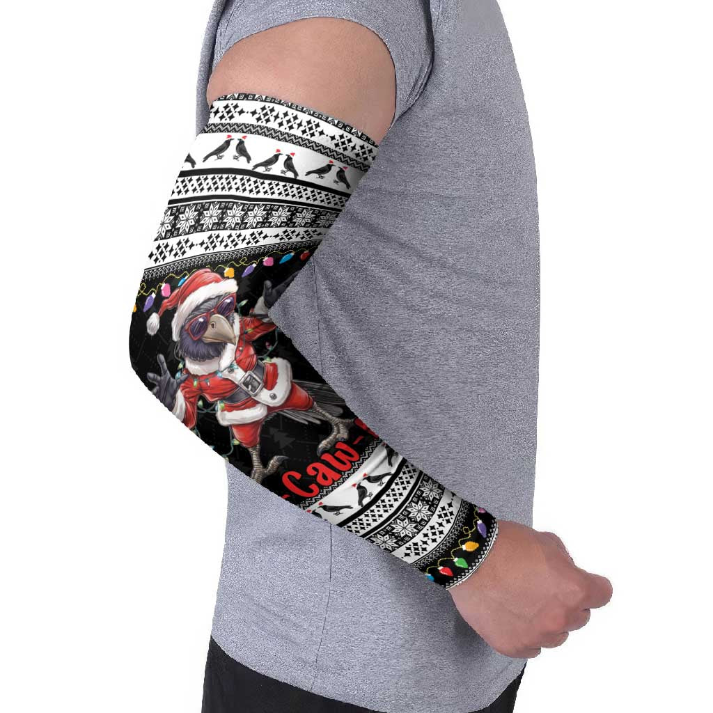 F Caw F Raven Christmas Arm Sleeves Funny Santa Crow - Wonder Print Shop