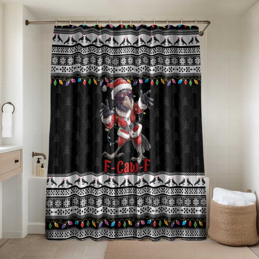 F Caw F Raven Christmas Bathroom Set Funny Santa Crow - Wonder Print Shop
