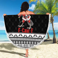 F Caw F Raven Christmas Beach Blanket Funny Santa Crow - Wonder Print Shop