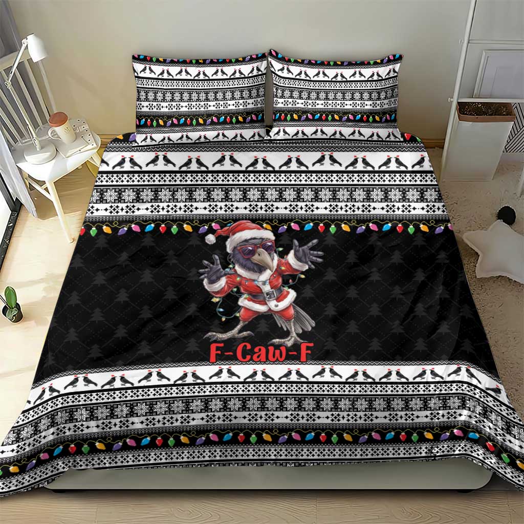 F Caw F Raven Christmas Bedding Set Funny Santa Crow - Wonder Print Shop