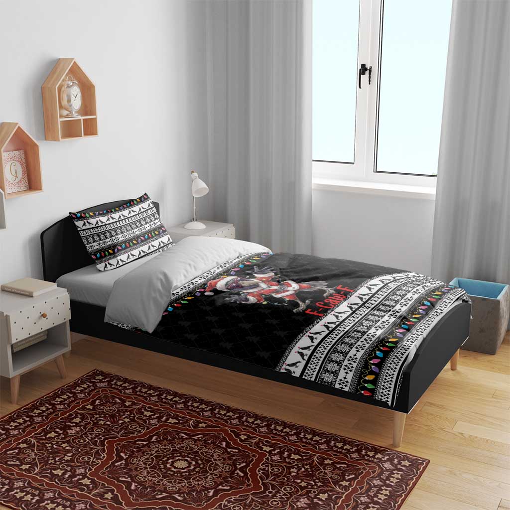 F Caw F Raven Christmas Bedding Set Funny Santa Crow - Wonder Print Shop