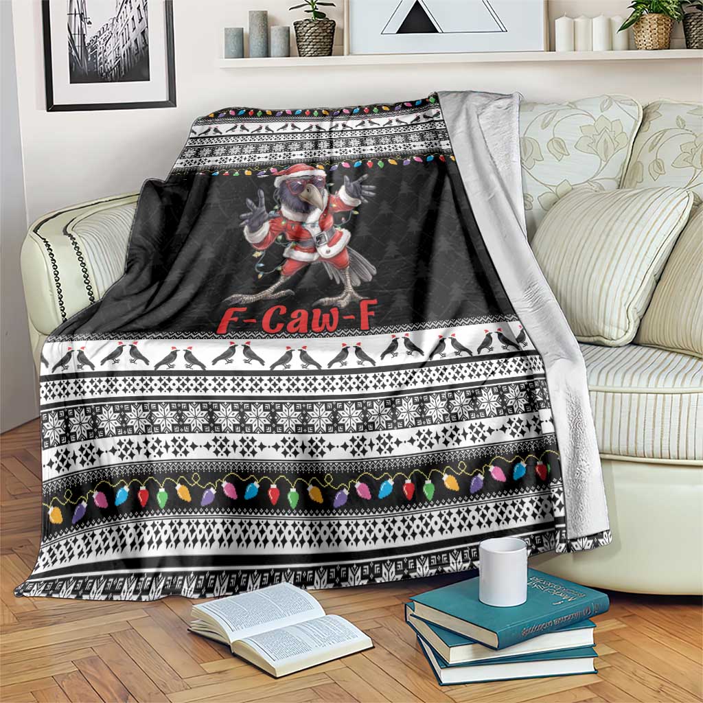 F Caw F Raven Christmas Blanket Funny Santa Crow - Wonder Print Shop